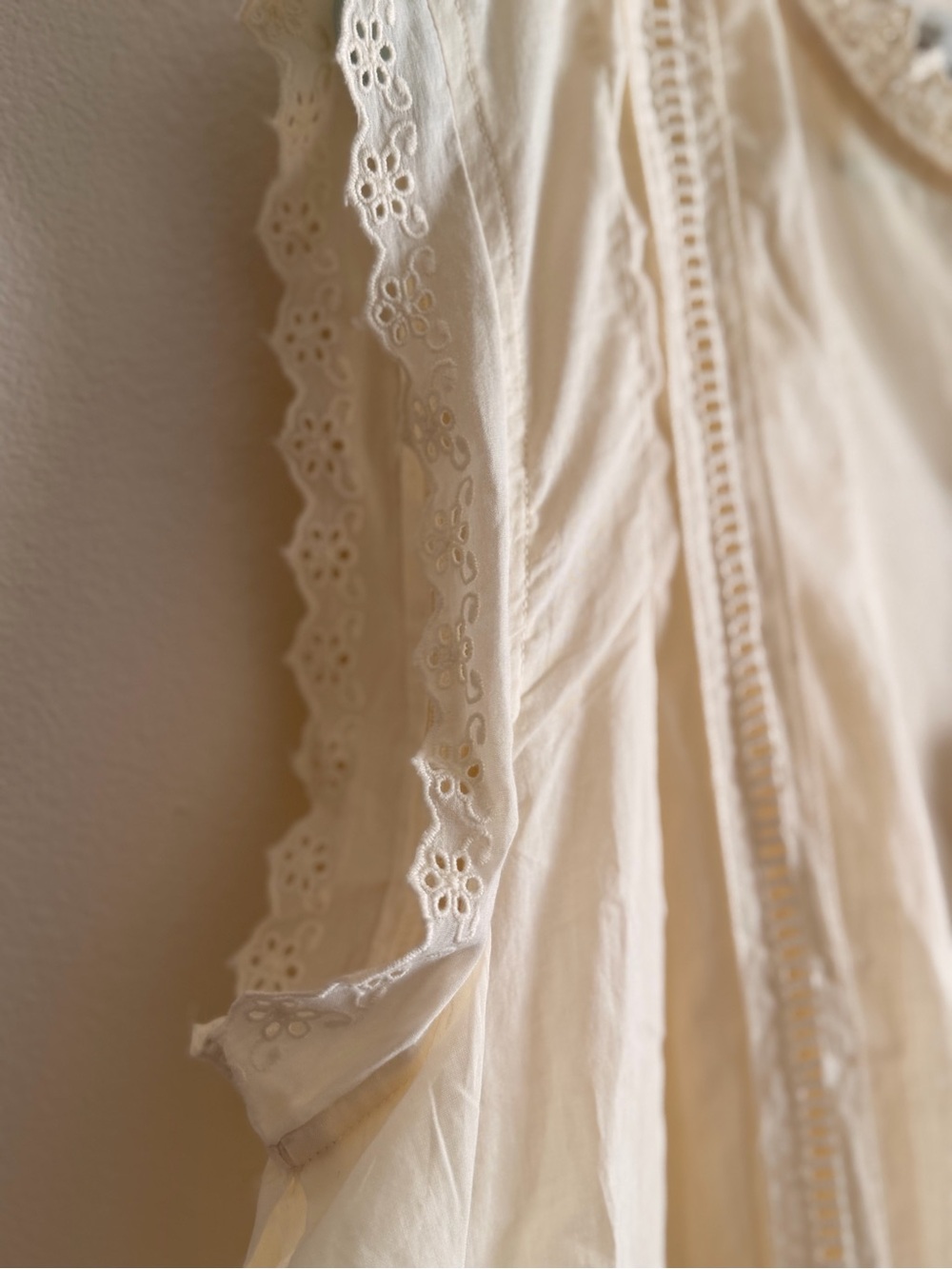 Calypso St. Barth Cream Eyelet Lace-Trim Sleeveless Blouse - Picture 6 of 8